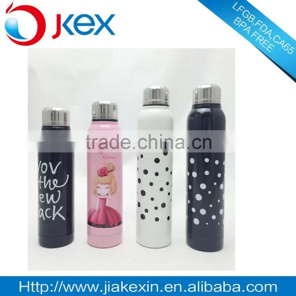 Double Wall Stainless Steel Small Mouth Thin Body Vacuum Flask for Ladies
