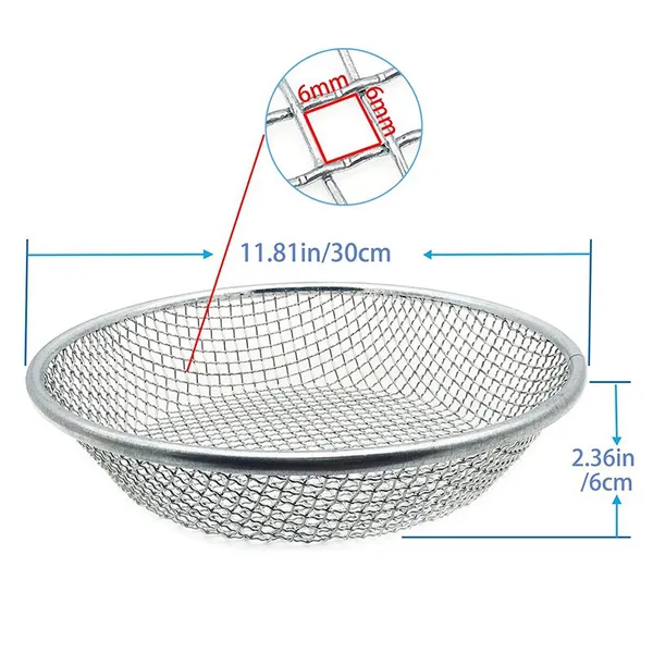 Trending Stainless Steel Wire Welded Mesh Seed Starting Sieve Tea Baking Sifter Compact Stackable 6mm Depth for Gardening ISO