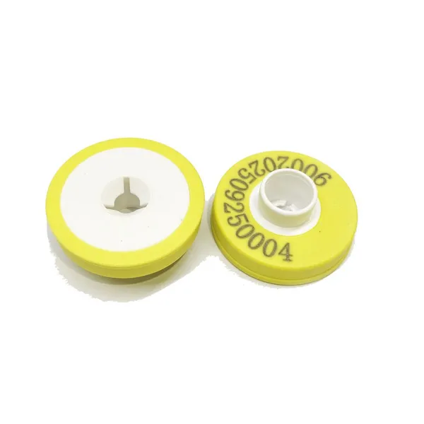 Ultra Button Round Shape Yellow Cattle Tags 30mm TPU NFC RFID Ear Tag for Goat/sleep photo-3