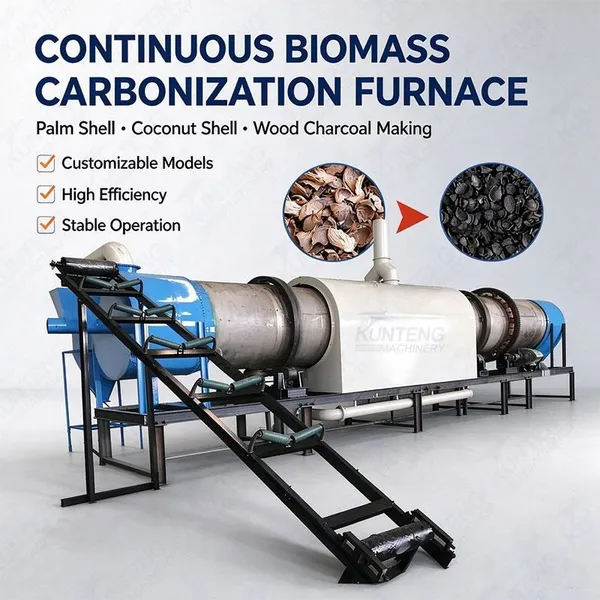 Customizable Models Continuous Biomass Charcoal Making Machine Palm Shell Coconut Shell Carbonization Furnace Stoves