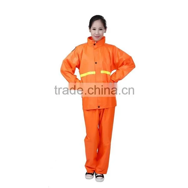 Orange Luminous Suit Thick Waterproof Safety Riding Raincoat photo-2