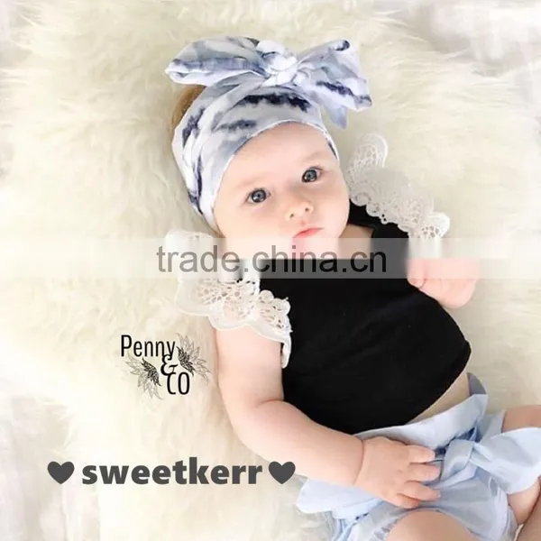 Ins New Style Kids Boutique Clothing Colorful T-shirts Fly Sleve Lace Design Pure Cotton High Quality Newbron Baby Girls Shirts photo-3