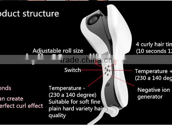 Negative Ions Magic Hair Curler LCD Display Screen Automatic Hair Device photo-5