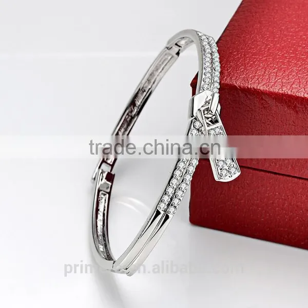 Zip Design Zircon Gold Plated Bracelets & Bangles for Women Top Quality Jewelry photo-5