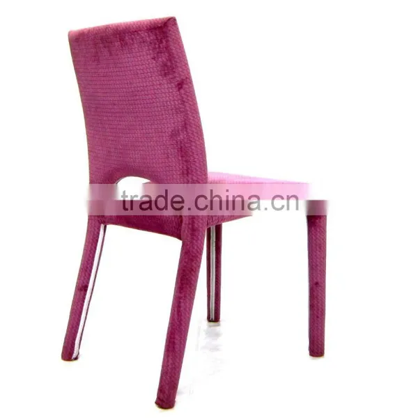 Fabric Upholstery Iron Base Dining Chair photo-4