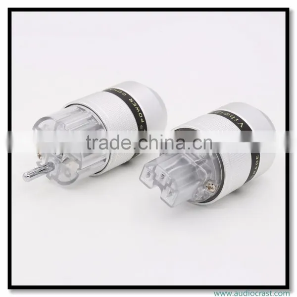 OEM/ODM Viborg Audio Aluminum Rhodium Plated Schuko Power Plug Male Connector+IEC Female Plug photo-4