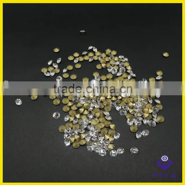 Big Size White Machine Cut Glass Chaton Crystal Point Back Rhinestone for Jewelry photo-2
