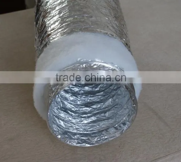 Double Foil Insulated Aluminum Flexible Air Duct With 16Kg/m3 Glass Fiber photo-4