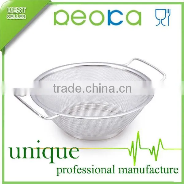 Fine Stainless Steel Mesh Large Round Wicker Basket With Double Ears