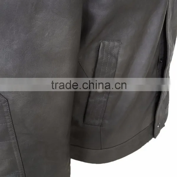 2016 Latest USA Design of Mens PU Leather Jacket photo-2