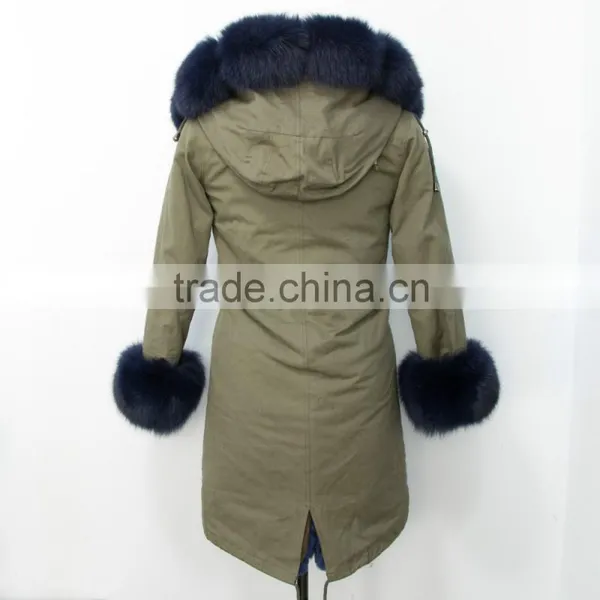 Made in China Fashionable Military Parka Jacket With Real Fox Fur Hood Trim photo-5