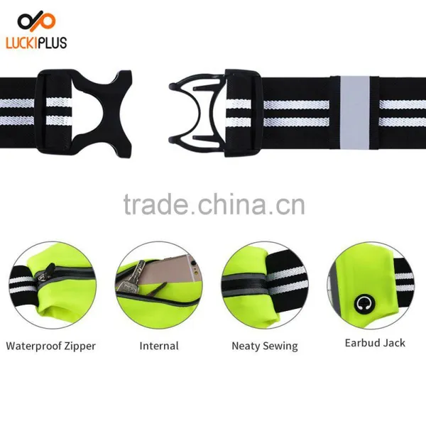 Luckiplus Running Belt Waist Pack,Sweatproof Reflective Belt Waist Bag for IPhone 6S/PLUS Transparent Touch Screen Window Green photo-3