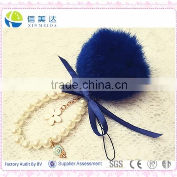 Fashion Plush Mobile Phone and Bag Pendant/String of Pearls Keychain Plush Toy photo-2