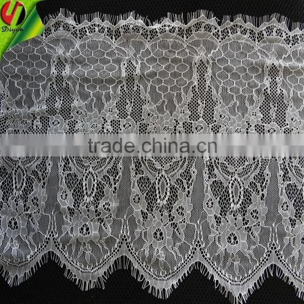 2015 New Design Fabric Nylon White Eyelash Lace photo-2