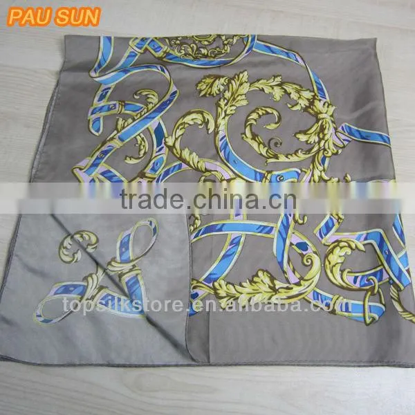 90x90 cm Square Designer Brand Twill Silk Scarf