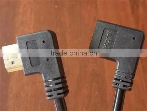 90 Degree HDMIA Male to HDMIA Female Cable 24k Gold Plated Connector photo-2