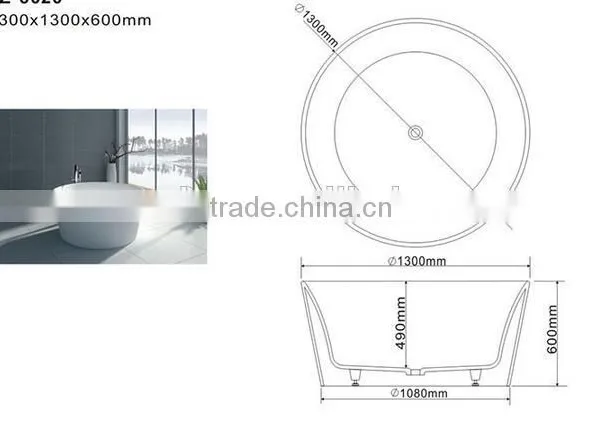 New Product Hotel Bathroom Project Artificial Stone Bathtubs, Freestanding Bathtub,acrylic Solid Surface Bathtub photo-5