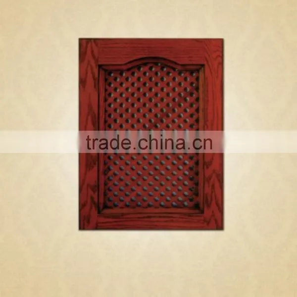 China Wine Red Lattice Wooden Ambry Doors