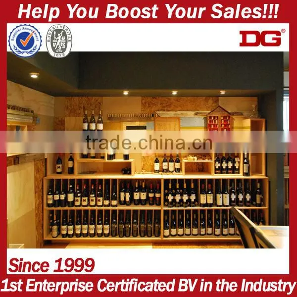 High Quality Vertical Wooden Display Stand for Beverage