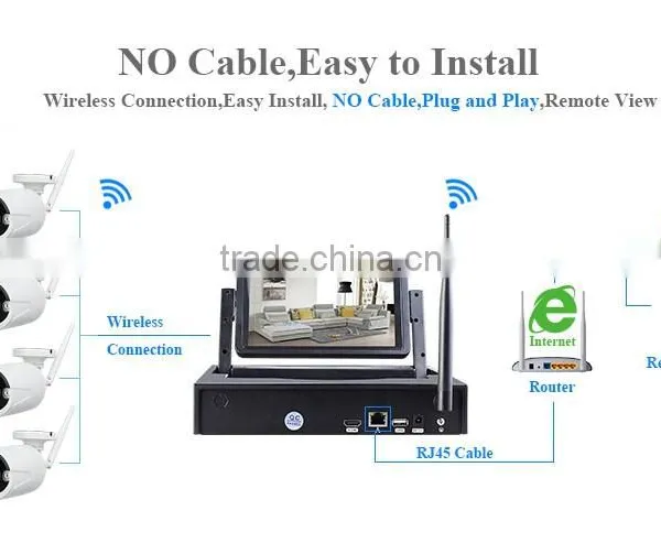960P 4ch 10.1 Inch LCD Wireless NVR System Kits photo-3
