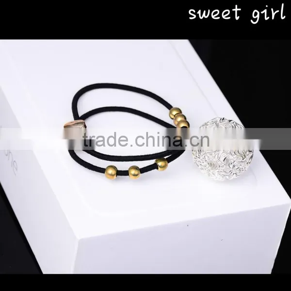 Popular Elastic Hair Bands Ties Ponytail Hair Holder Hair Rope Round Shape F20 photo-2