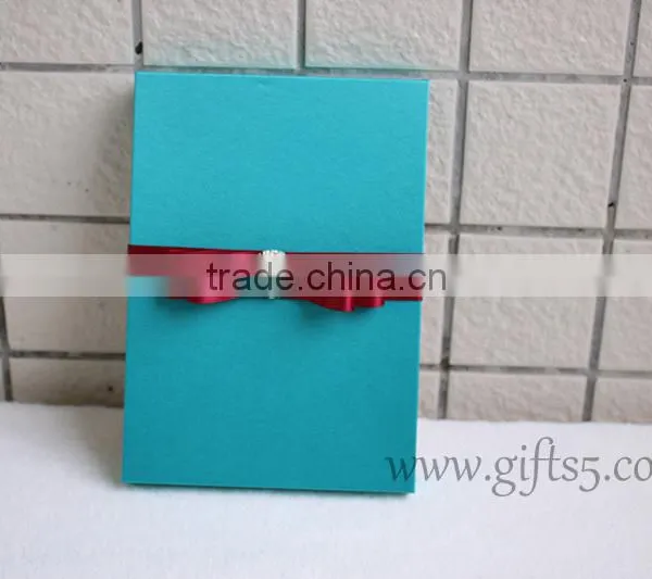 Decorative Blue Wedding Invitation Card Box photo-4