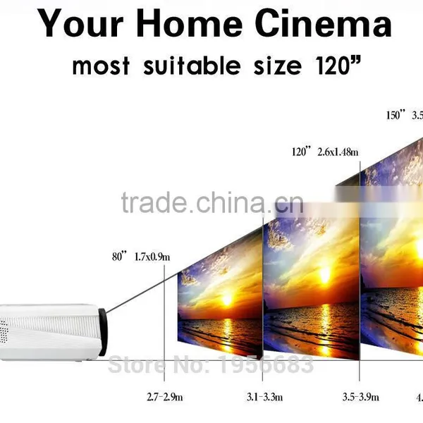 Cheapest Factory Price! 3000 Lumens, 1080P LED Projector With Android WIFI for Home Use/bars photo-4