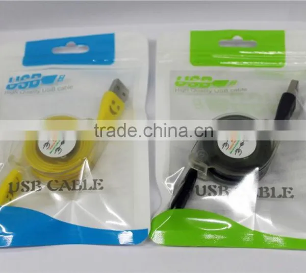 Glowing Laughing Face Stretchable Flat Micro Usb Cable, USB to Micro Usb 5 Pin for All Smart Phone photo-4