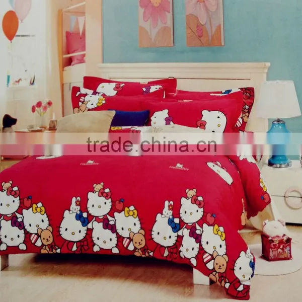 100% Microfiber Polyester Cartoon Pattern Printed Wrinkle Free Peach Skin Comforter Sets photo-2