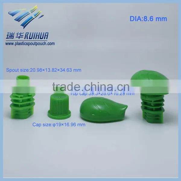 Cheap Plastic Leaf Shape Flexible Pacakging Pouch Spout