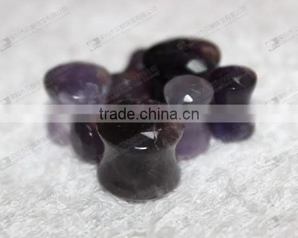 Natural Amethyst Double Flare Gemstone Ear Plugs,ear Piercing Plugs photo-5