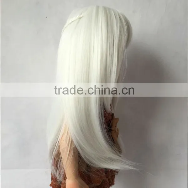 Top Quality Cosplay White Hair 18'' Height American Girl Doll Wigs photo-2