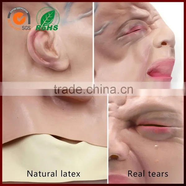Carnival Party Educational Accessory Sad Rubber Latex Realistic Crying Baby Mask photo-5