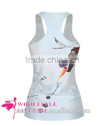 White 3D Women Summer Tank Top Wholesale 2015 photo-2