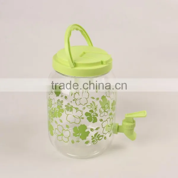Wholesale Hot Sell Plastic Green Juice Dispenser Juice Jar Whit One Bibcocks With Five Cups for Store Beverage photo-4