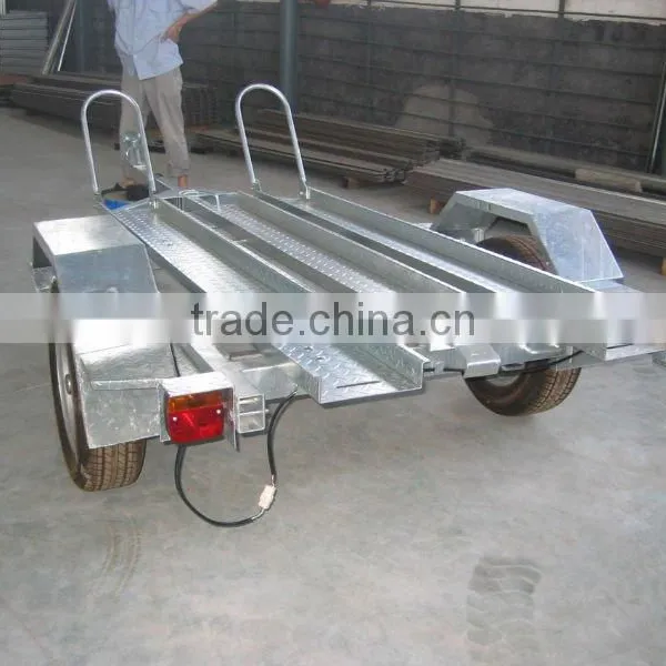 High Quality Hot Dipped Galvanized 3 Rails Motorcycle Trailer For Sales photo-5