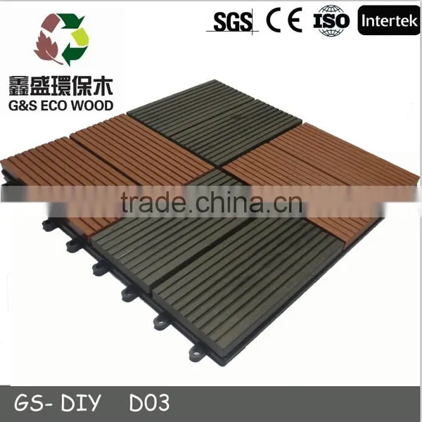 Outdoor Eco-friendly Composite Wpc Interlocking Decking Tiles Anti-slip Wpc Diy Flooring photo-3