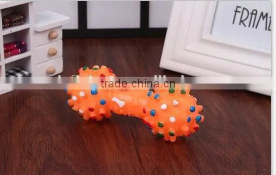 CY189 Colorful Mini Dotted Dumbbell Shaped Squeeze Squeaky Faux Bone Toys For Pet Dog Bite Game, Chien Juguetes Perros photo-6