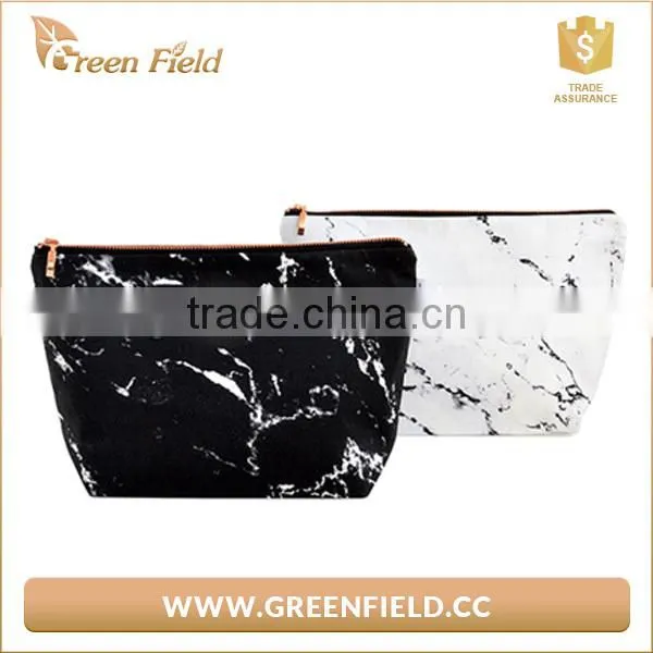 Fashion Washable Kraft Paper Marble Cosmetic Bag Travel Plain Toiletry Makeup Bag for Women photo-4