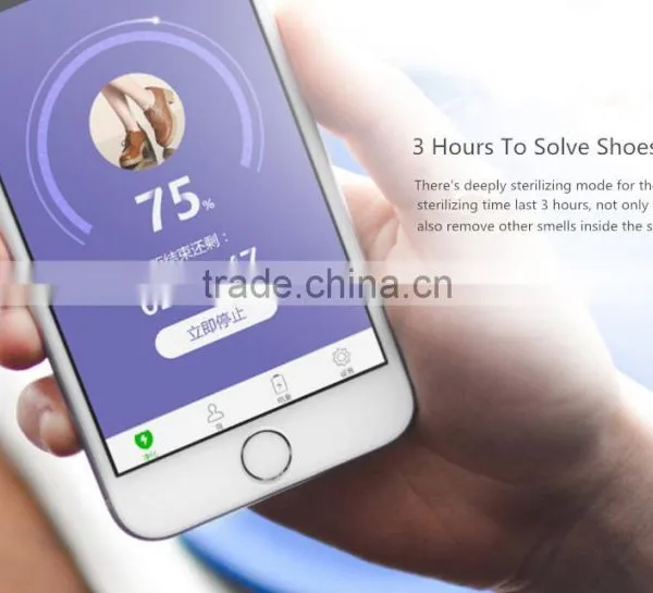 2017 New Arrival Innovative Smart Mobile APP Control Shoe Sterilizer, Mini Aluminum Capsule Design Oxygen Anion Shoe Sterilizer photo-5