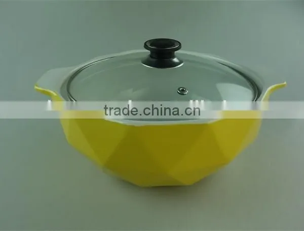 AB Grade Wholesale Stock Dimond Shape Ceramic Casserole With Glass Lid,soup&stock Pot photo-2