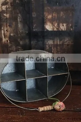 6 Grids Portable Metal Kitchen Storage Box/Utensil Caddy/Picnic Collector/Beer Bucket/House Keeper photo-3