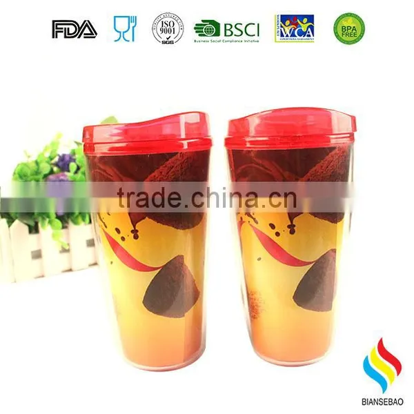 Clear Insulated Plastic Tumbler With Paper Inserts photo-6