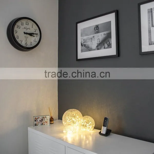 Set of 3 Battery Operated Crackled Glass Warm White Christmas LED Fairy Light Balls photo-2