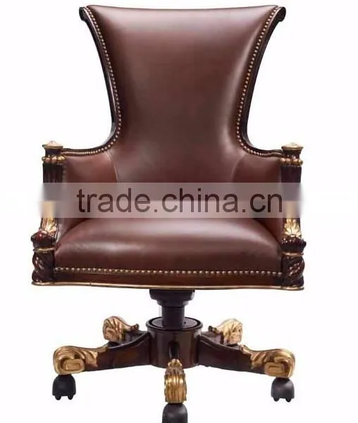 Classical Luxury Italian Design Solid Wood Office Table With Artistic Marquetry Decor for CEO Manager Room BF12-04244c photo-5