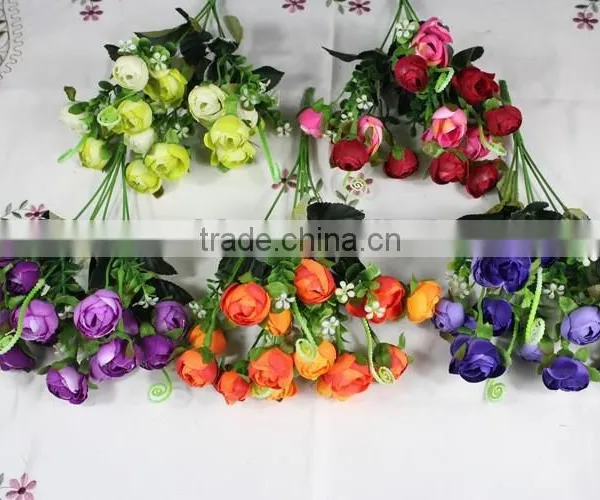Autumnal Artificial Camellia Bud Flower Decorative Landscaping Flower Bouquet photo-2