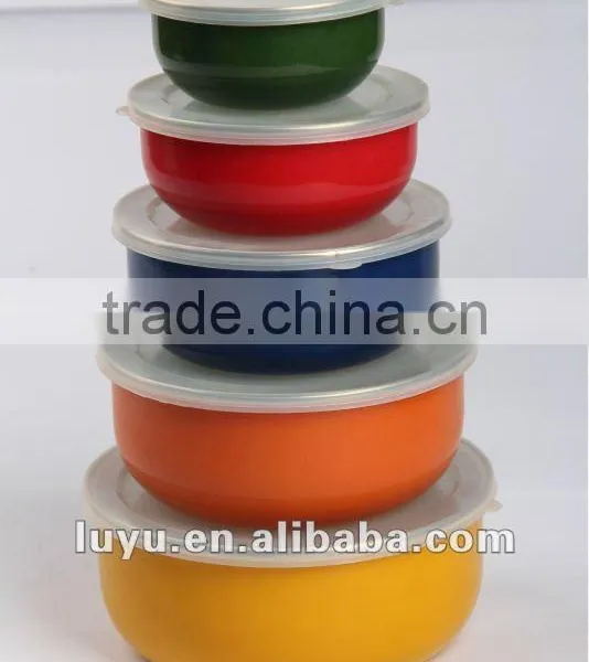3PCS 5pcs Enamel Storage Bowl Mixing Bowl Salad Bowl Food Container photo-5