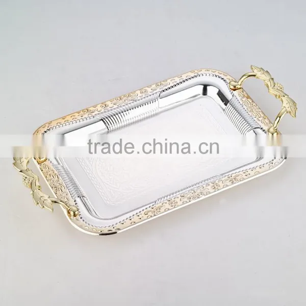 Gold Stainless Steel Decorative Tray for Wedding photo-5