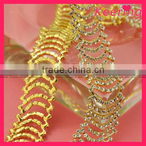 Cheap Fashion Rhinestone Chain Gold Plated photo-2