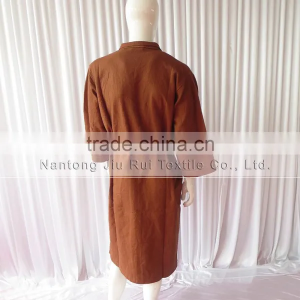 Brown Bathrobe For Women Spa Cmfortable Cotton Waffle Bathrobe Winter Warm Long Sleeve Pajamas photo-5